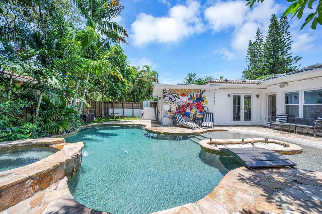 Modern Tropical Pool House North Miami Hot Tub 빌라 외부 사진